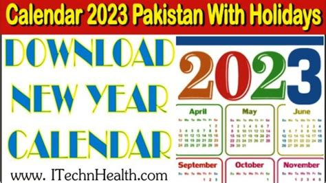 Download Calendar 2023 Pakistan With Holidays