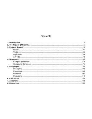 Table of Contents Examples | YourDictionary