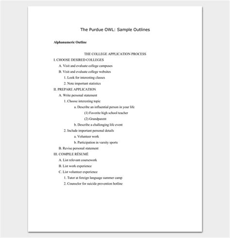 Research Outline Template 8 For Word Doc And Pdf Format