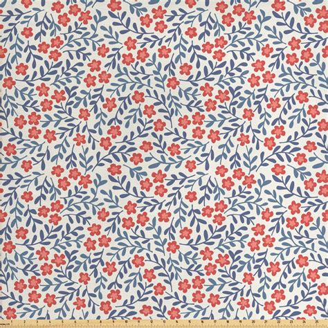 Vintage Fabric By The Yard Vintage Retro Flower Design Bohemian