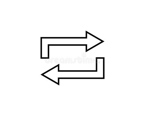 Double Reverse Arrow Replace Icon Exchange Linear Sign On White