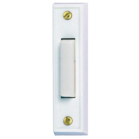 Hampton Bay Wired Led Illuminated Doorbell Push Button White Hb 315 1