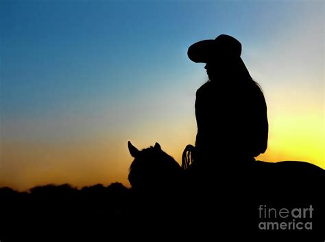 Cowgirl At Sunset Photograph By Diane Diederich Fine Art America