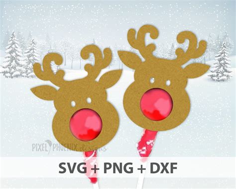 Reindeer Lollipop Holders SVG Reindeer Lollipop Cutout DIY | Etsy