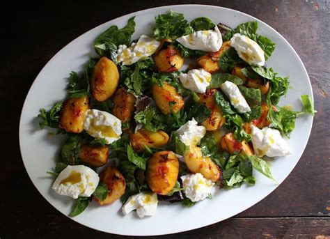 Salted Sugared Spiced Grilled Peach And Burrata Salad