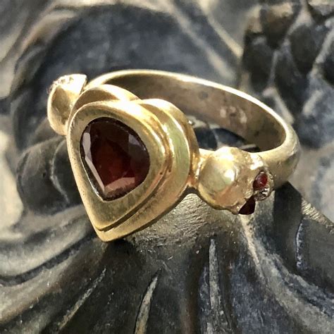 Proposing to the love of your life? Antique Memento Mori Skull Garnet Ring Gold Garnet Skull Ring | Etsy | Anniversary engagement ...