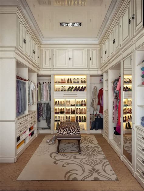 Colorful Clothing Collection Modern Walk In Closet Design Ideas Master
