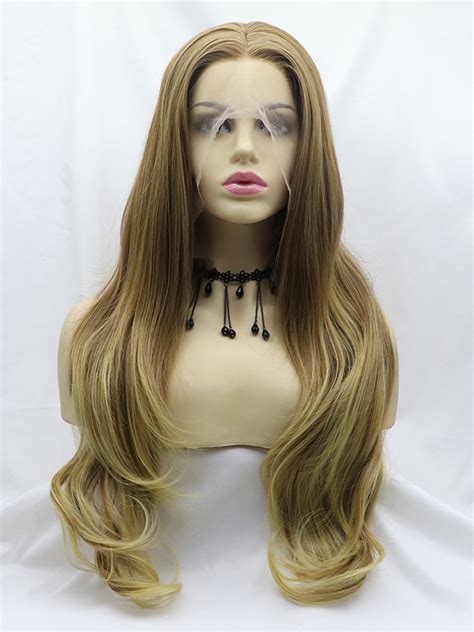 24 Blonde Wavy Long Synthetic Lace Front Wig Edw1405