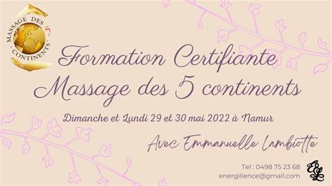 Formation Certifiante Au Massage Des 5 Continents Place De La Station 20 5000 Namur Belgique