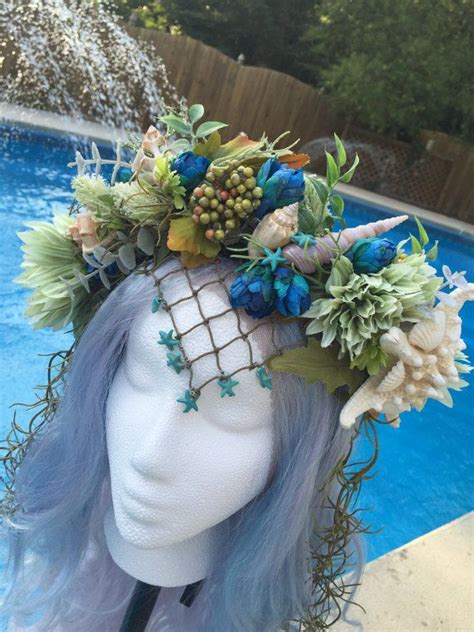 Mermaid Headdress Sea Shell And Floral Etsy Mermaid Headdress
