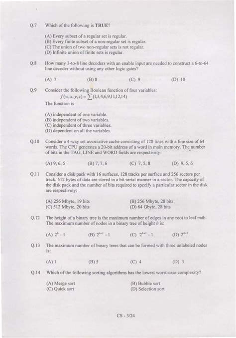 Computer Science And Information Technology Past Year Question Papers