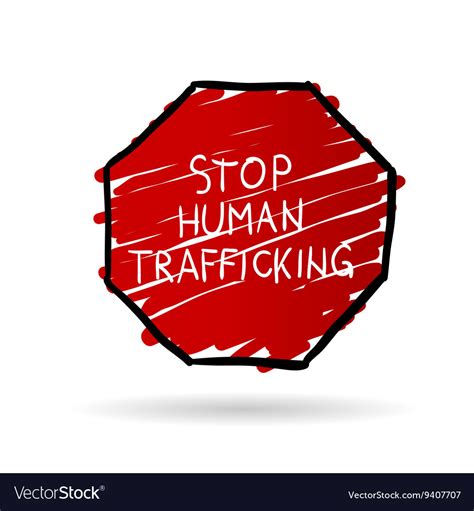 Stop Trafficking Cartoon Royalty Free Vector Image