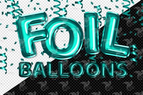 Teal Foil Balloon Alphabet Clipart Pre Designed Photoshop Graphics