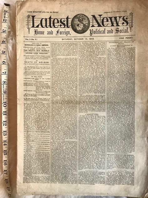 Extremely Rare Original Newspapers From 1800s Etsy