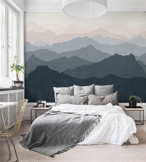 Bedroom accent wall paint ideas cool bedroom paint ideas accent. Easy-Hang Mural Wall Paper Trend - PureWow
