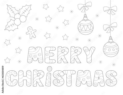 Merry Christmas Letters Art Coloring Page That You Can Print On 85x11