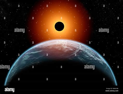 Total Eclipse Seen From Earths Orbit Stock Photo Alamy