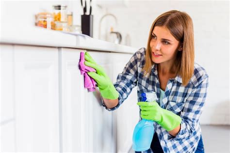 Mujer Joven Limpiando La Casa Foto Gratis