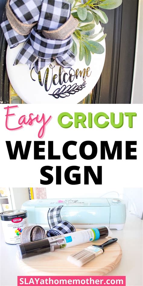 Diy Round Front Door Welcome Sign With Cricut Welcome Signs Front