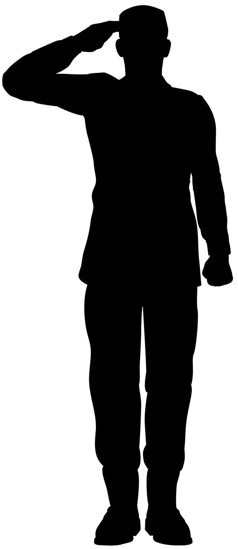 Army Soldier Saluting Silhouette Png