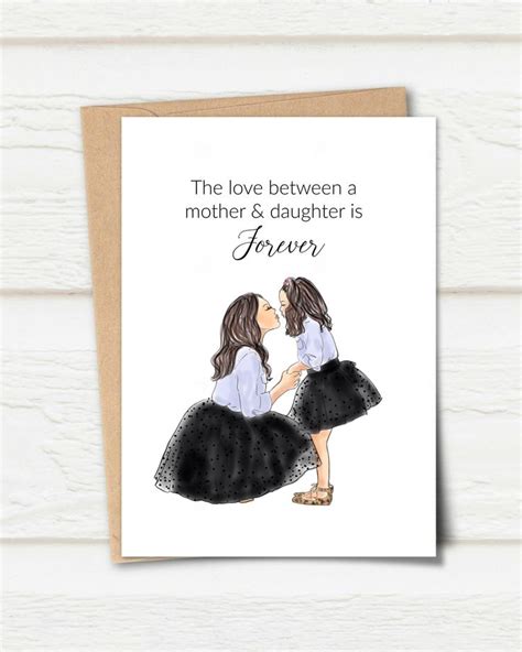 Printable Card The Love Between A Mother And Daughter Is Etsy Birthday Cards For Mom Mom