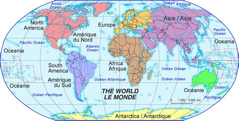 Carte Du Monde Par Continent