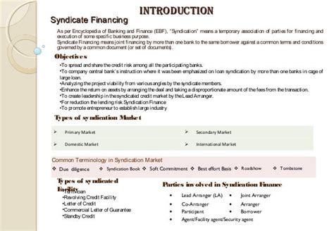 Syndication Finance 06 08 15