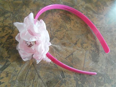 Pink Fabric Rose Glued To Pink Headband Pink Headbands Fabric Roses
