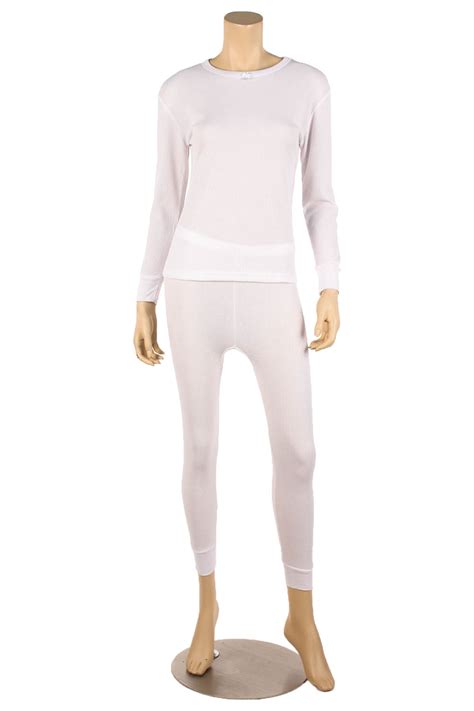 Womens Pc Cotton Thermal Underwear Set Long Johns Top Bottom S