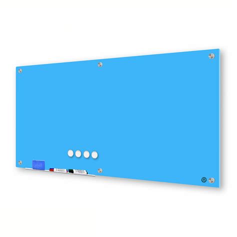Magnetic Glass Dry Erase Board 48 X72 Light Blue Toolots