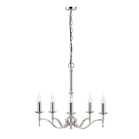 Traditional 5 Light Polished Nickel Chandelier In Elegant French Style