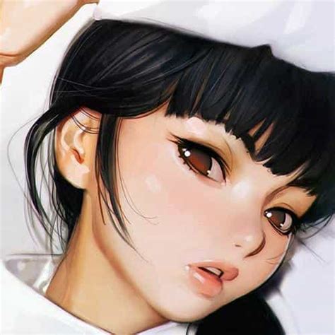 Ilya Kuvshinov Anime Girl Shy Cute Illustration Art White