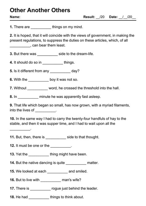 101 Printable Other Another Others PDF Worksheets With Answers Grammarism