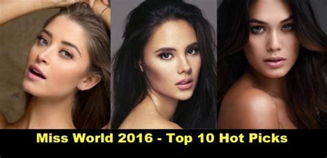 Watch Miss World 2016 Top 10 Hot Picks Starmometer