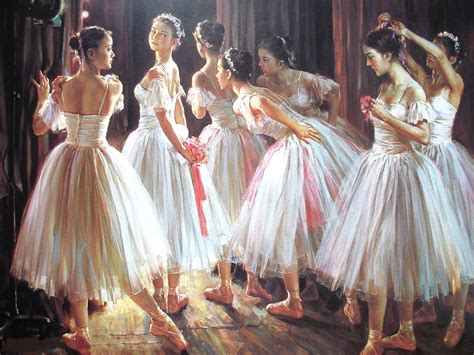 Love Art Beautiful Ballet Dancer Oil Painting