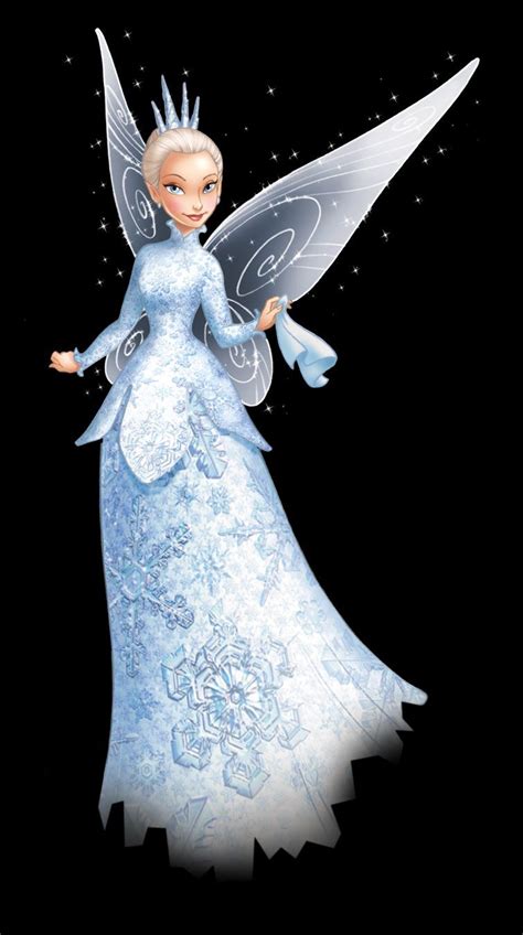 A Cartoon Character Dressed In Blue And White With Snowflakes On Her