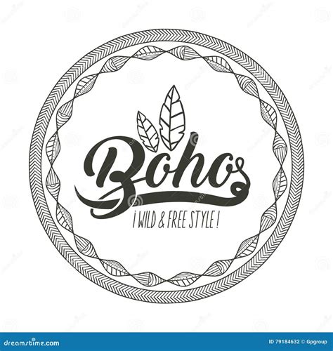 Boho Circle Bohemic And Ornament Design Stock Vector Illustration Of