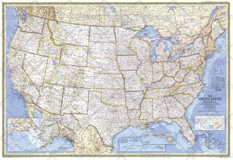 United States Map Published 1987 National Geographic Maps