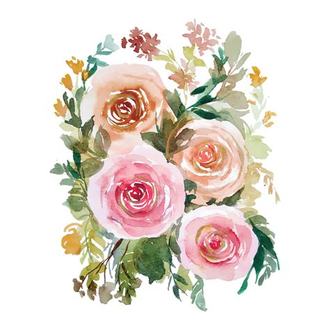 Aquarell Blumenstrauß Cliparts 19608777 Vektor Kunst bei Vecteezy