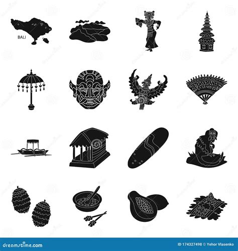 Vector Illustration Of And Traditional Icon Set Of And Bali Stock