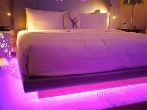 Modern Floating Bed Design With Under Light Ideas 2 Bed Design Led