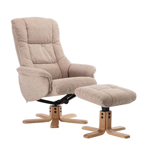 Cairo Swivel Recliner Chair And Footstool In Wheat Lisbon Fabric Morris