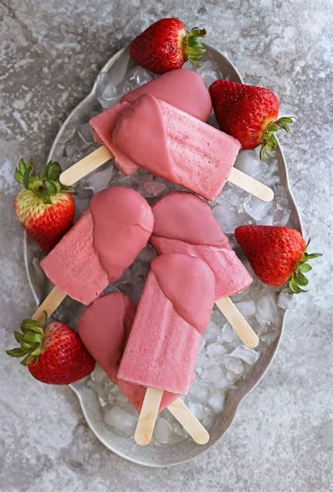 Strawberry Popsicles A Dairy Free Recipe By Savory Spin