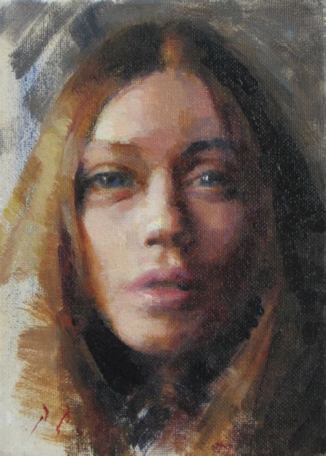 Julianne female portrait oil painting on panel (revisited ...