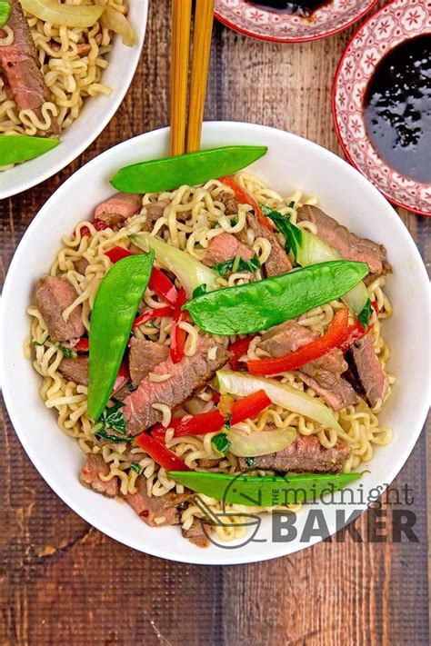 Saute onions and sliced mushrooms in butter until they're cooked. Easy peasy meal! Leftover steak, ramen noodles and veggies ...