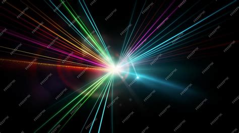 Premium Ai Image A Colorful Light Burst With A Black Background