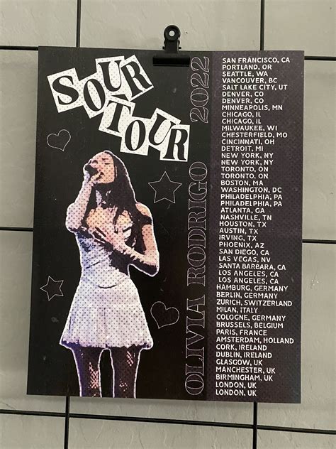 Olivia Rodrigo Sour Tour Dates Inspired Purple Poster Etsy Uk