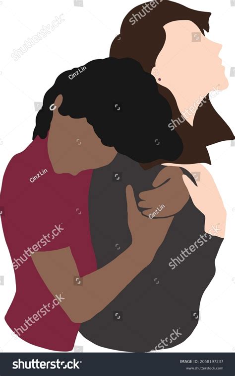 Lesbian Couple Hugging Vector Lgbt Pride Stock Vector Royalty Free 2058197237