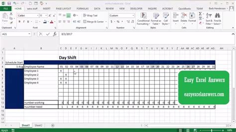 It's possible to enter numbers directly into a formula. How to create a work schedule in Excel - YouTube