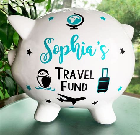 Travel Lover Personalized Piggy Bank Travel Fund Vacation Fund Piggy